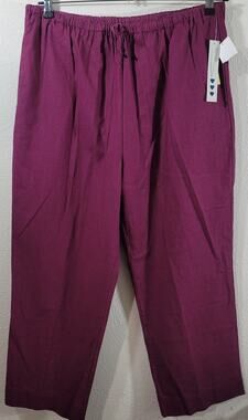 Three Hearts Burgundy Cropped Drawstring Pants XL New With Tags Lightweight